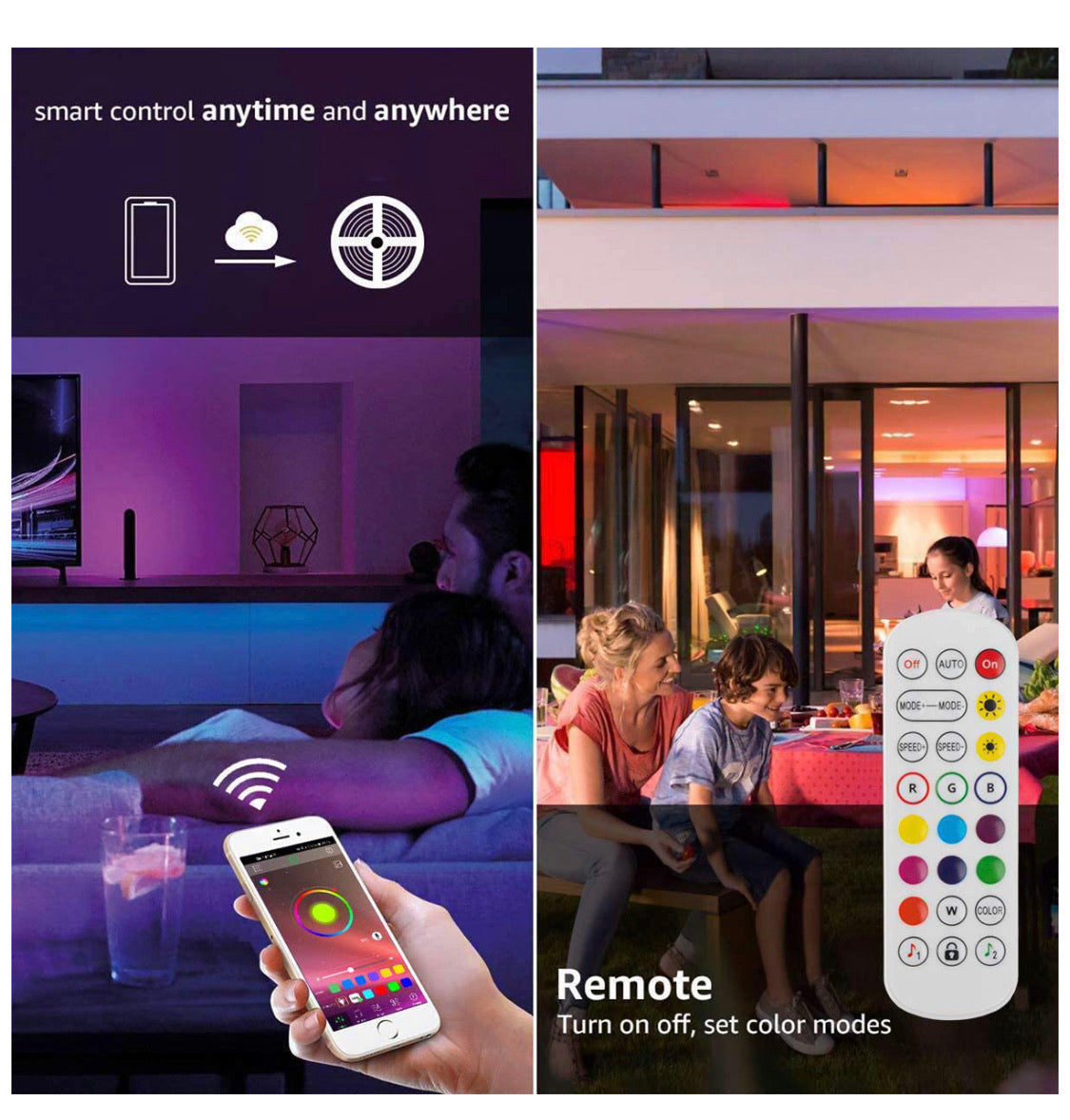 50ft Smart Bluetooth Light Strips for 3D Walls PR