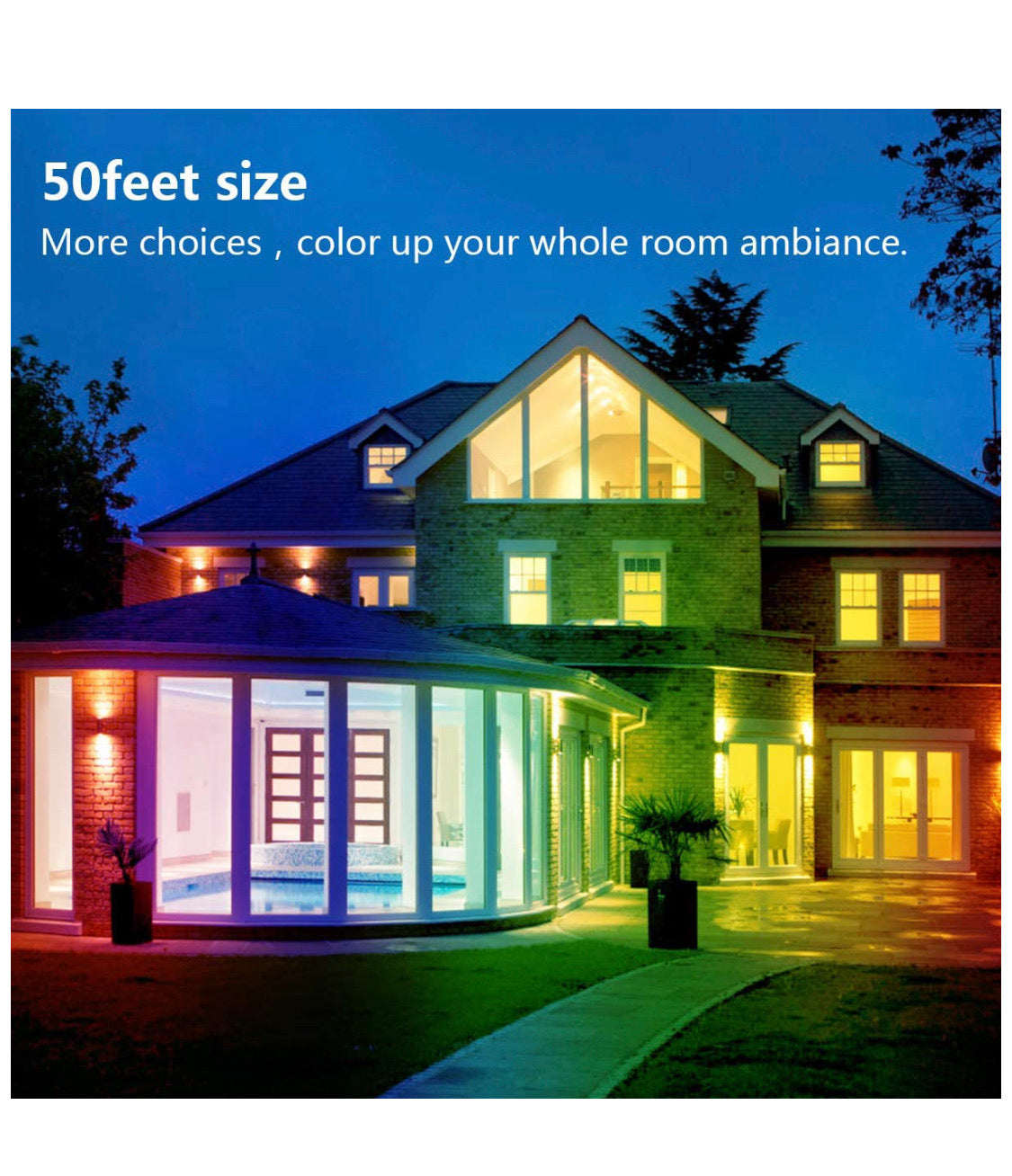 50ft Smart Bluetooth Light Strips for 3D Walls PR