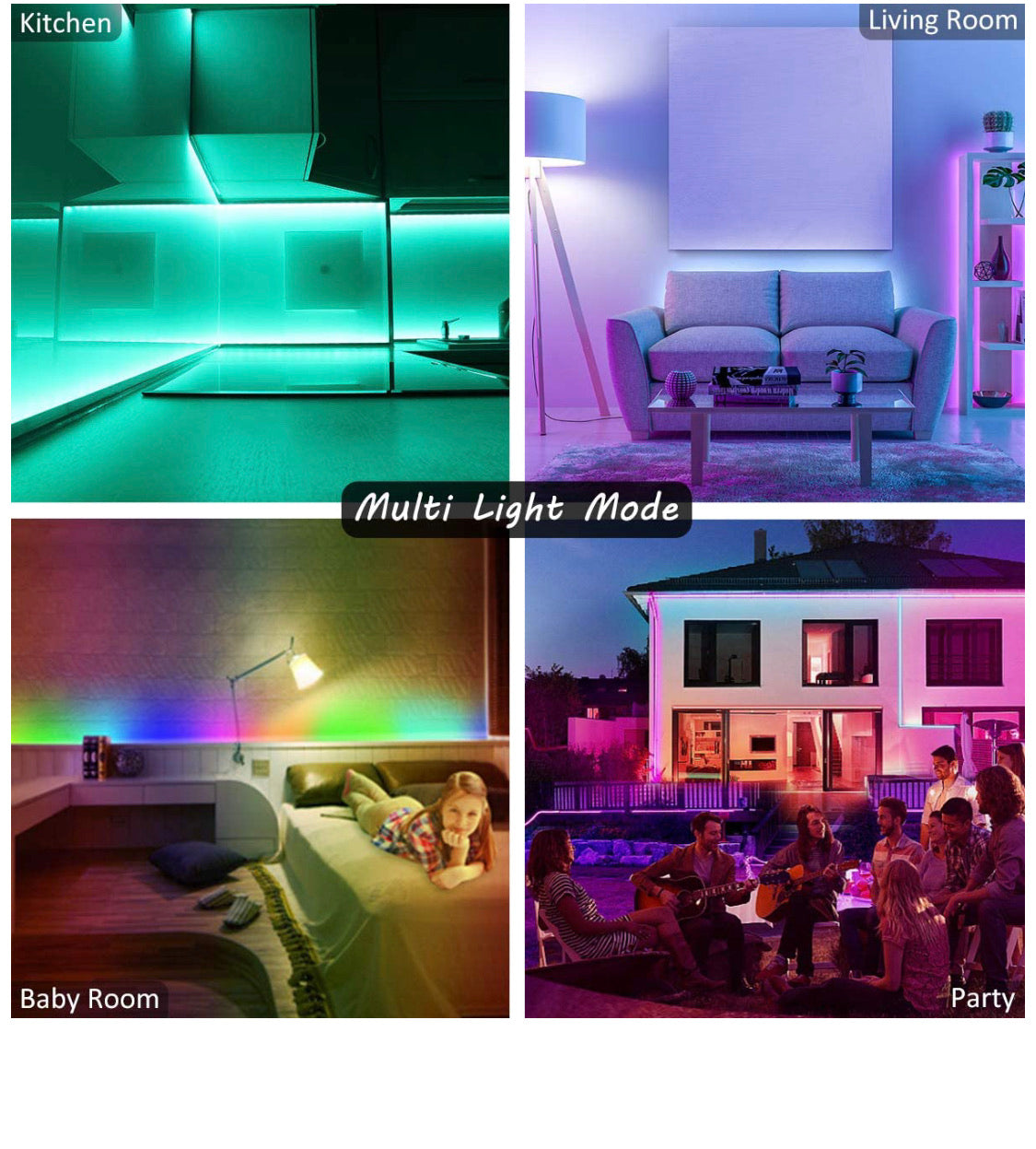 50ft Smart Bluetooth Light Strips for 3D Walls PR
