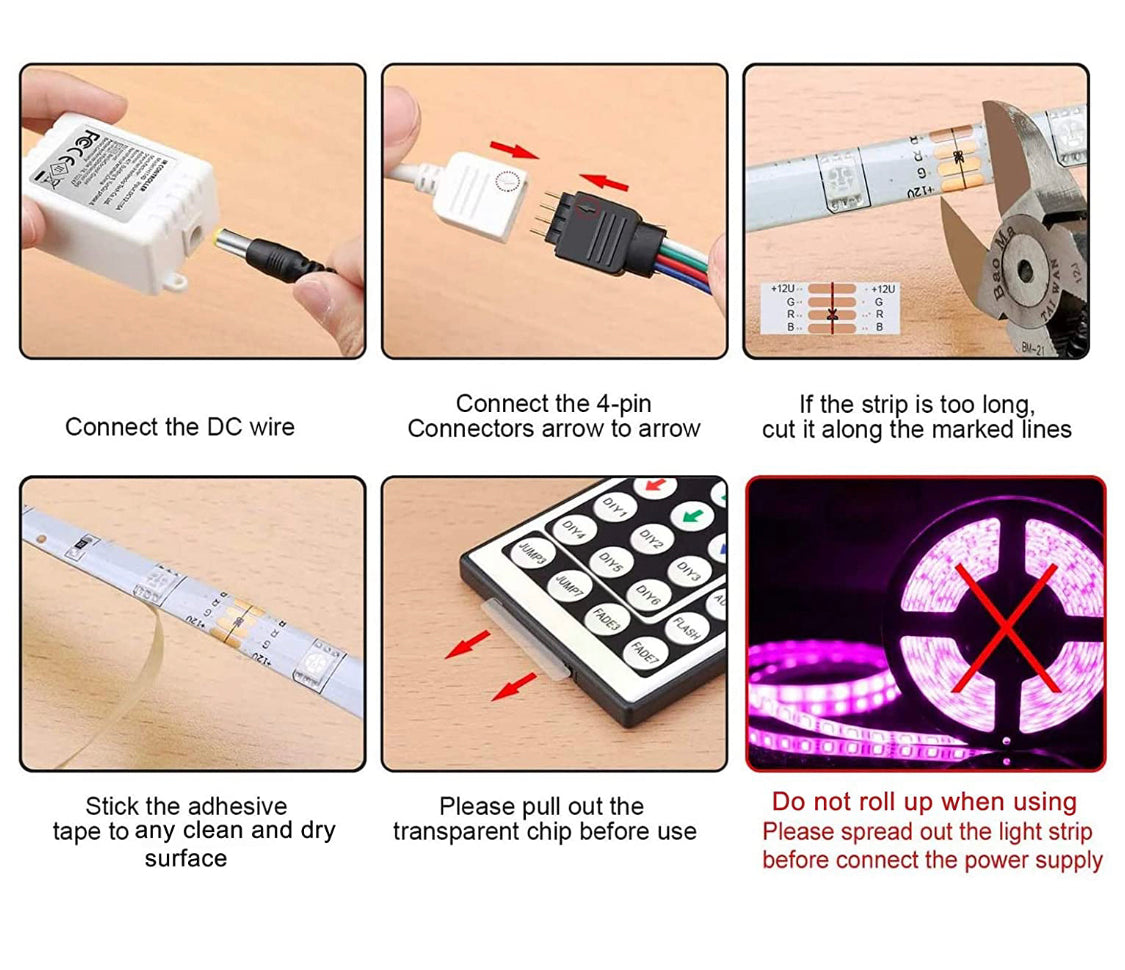 Waterproof 16 ft. Led Strip Lights with Remote Controller