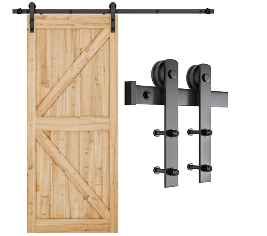 6.6 FT BLACK BARN DOOR KIT PANEL