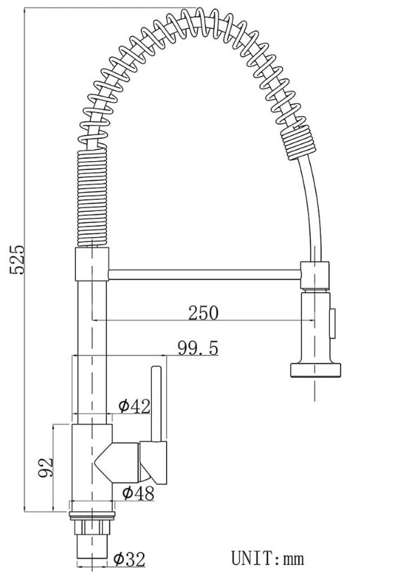 Kit de grifo para cocina con resorte