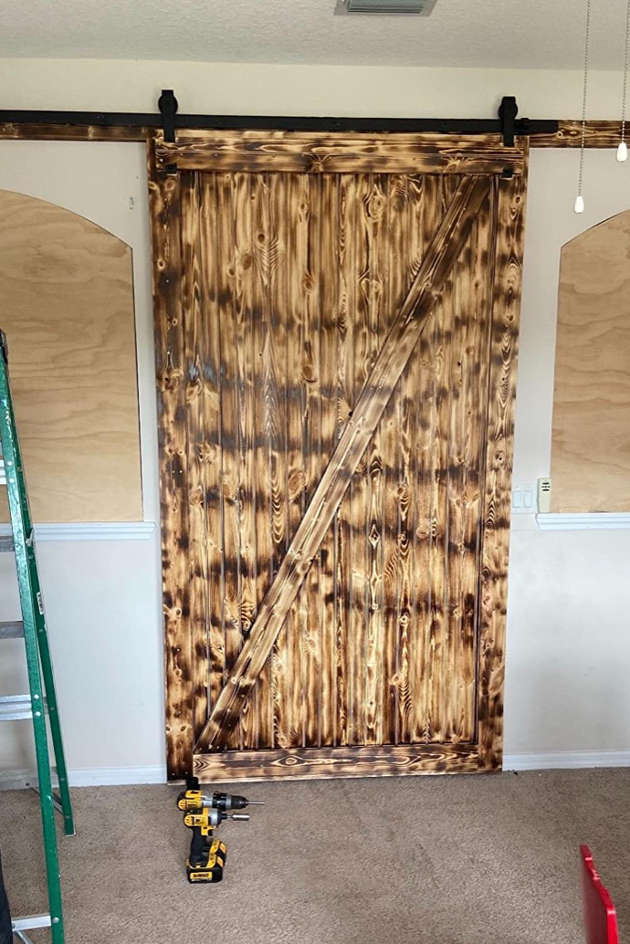 6.6 FT BLACK BARN DOOR KIT PANEL