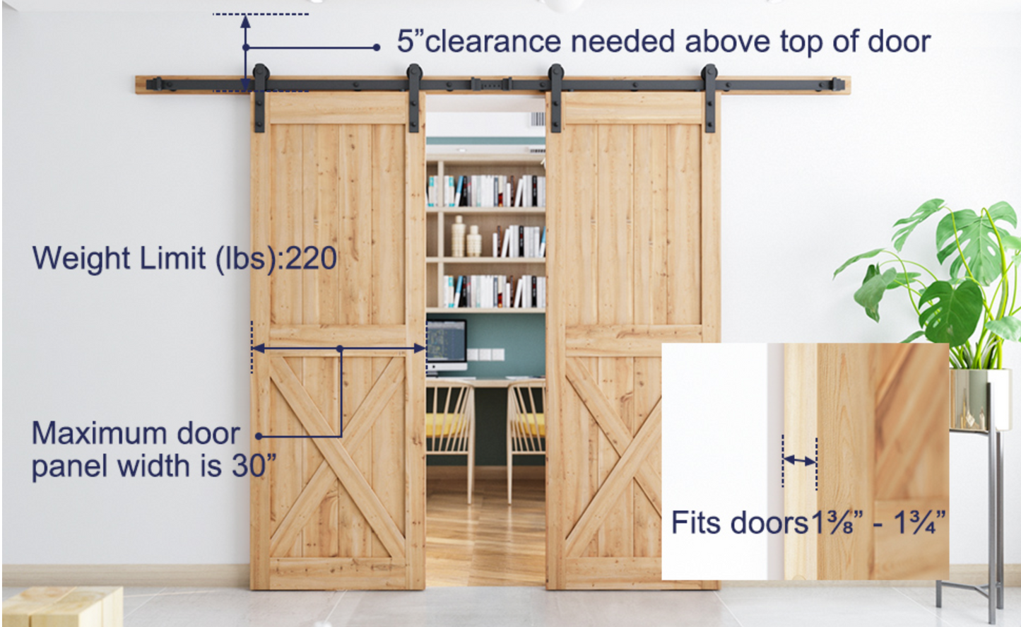 10ft Double Door Barn Black Kit