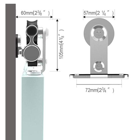 4 ft. Stainless Steel Barn Door Riel (WOOD DOORS ONLY)