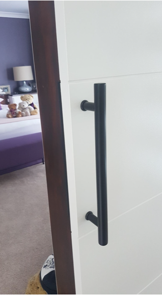 12"  Black Door Double Handles